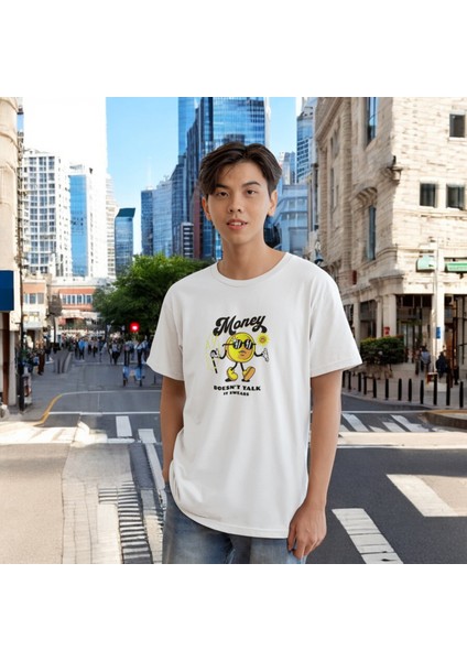 Erkek Beyaz Money Baskılı Oversize Tişört fiyatları