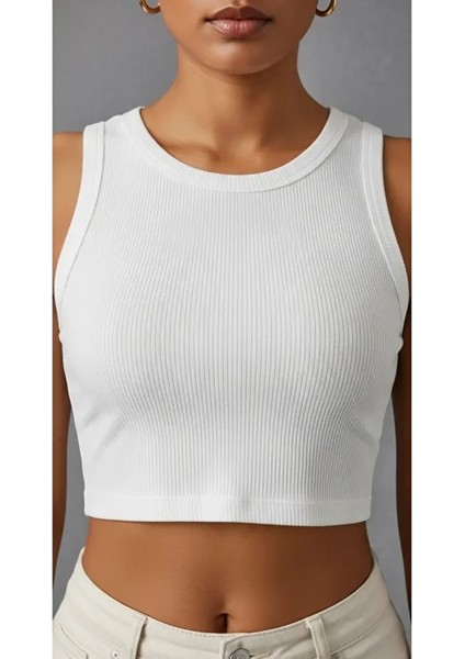 Kadın Zargo Model Fitted/vücuda Oturan Geniş Biyeli Halter Yaka Fitilli Esnek Örme Crop Bluz modelleri