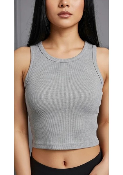 Kadın Zargo Model Fitted/vücuda Oturan Geniş Biyeli Halter Yaka Fitilli Esnek Örme Crop Bluz modelleri