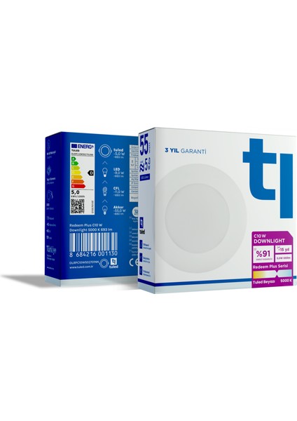 Redeem Plus C10W Downlight, Titreşimsiz, Göz Konforu, Tekli, 693 Lümen, Tuled Beyazı, 5000 Kelvin fiyatları
