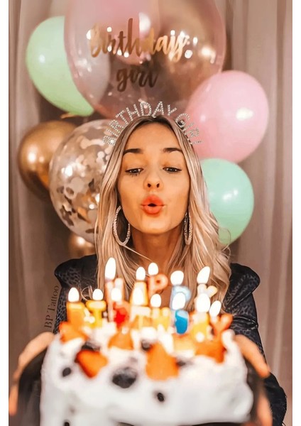 Taç Metal Taşlı Birthday Girl Gümüş