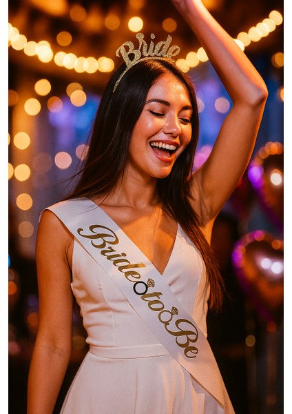 Bride To Be Kuşak Beyaz ÜstüneYazı Gümüş fiyatları