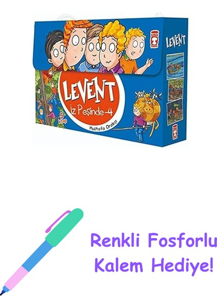 Levent Iz Peşinde 4 Set (5 Kitap) + Renkli Fosforlu Kalem