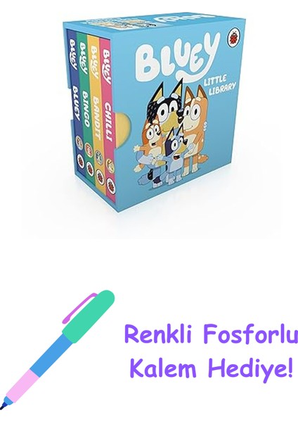 Bluey: Little Library + Renkli Fosforlu Kalem