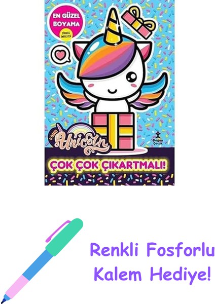 I Love Unicorn En Güzel Boyama - Çok Çok Çıkartmalı! + Renkli Fosforlu Kalem