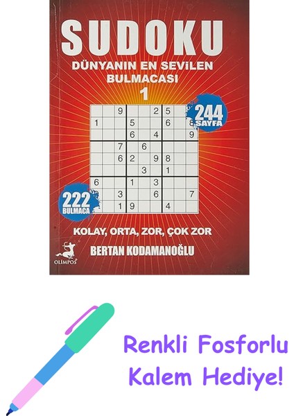 Sudoku 1: Dünyanın En Sevilen Bulmacası + Renkli Fosforlu Kalem