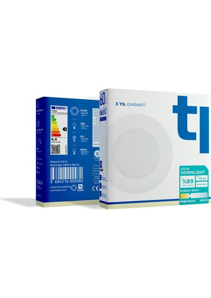 Redeem C12W Downlight, Titreşimsiz, Göz Konforu, Tekli, 792 Lümen, Doğal Beyaz, 4000 Kelvin fiyatları