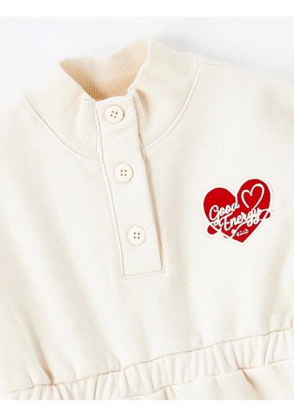 Lcw Kids Bej Dik Yaka Uzun Kollu Kız Bebek Elbise fiyatları