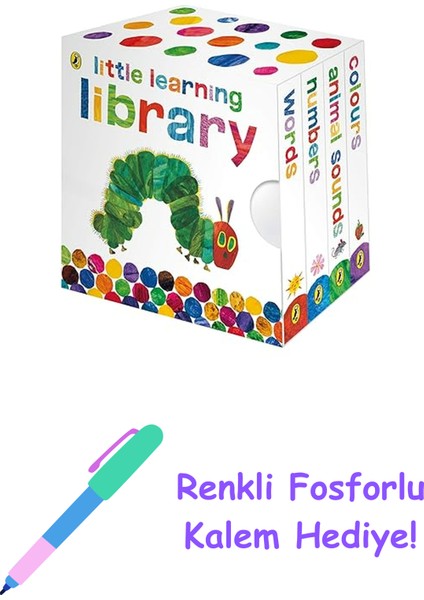 The Very Hungry Caterpillar: Little Learning Library + Renkli Fosforlu Kalem