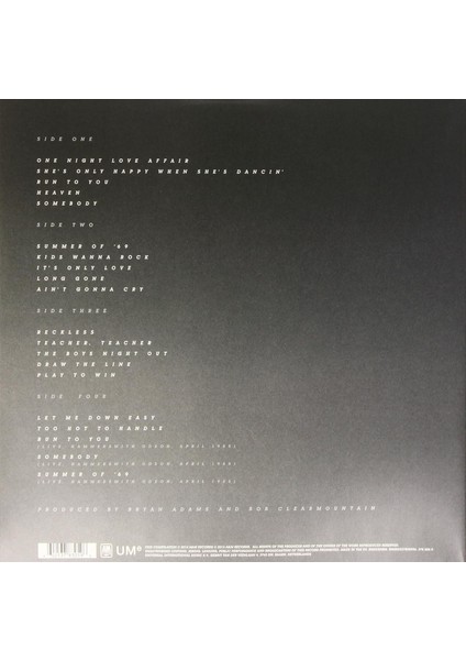 Bryan Adams / Reckless (Bonus Tracks) (2lp) (Plak) fiyatları