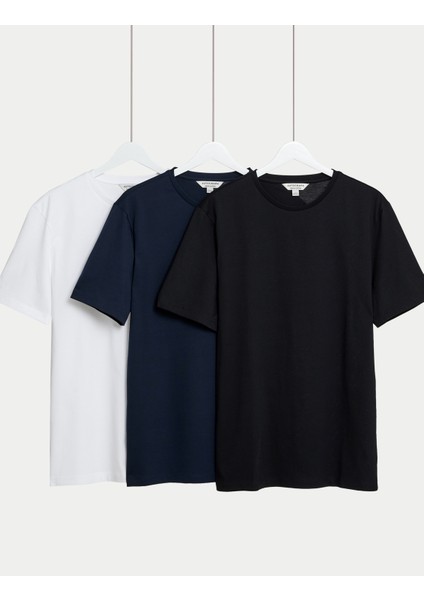 3'lü Pure Supima® Pamuklu T-shirt modelleri