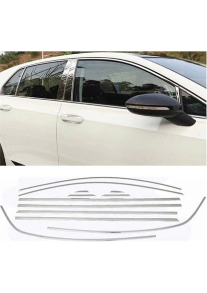 Golf Mk8 Krom Cam Çıtası Tam Tur 12 Parça 2021+