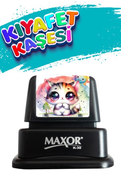 Kıyafet Kaşesi Sevimli Kedi Temalı Öğrenci Kaşesi / Kıyafet Etiketi / Kumaş Kıyafet Kaşesi