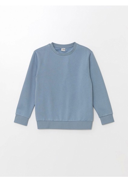 Lcw Kids Mavi Bisiklet Yaka Erkek Çocuk Kalın Sweatshirt