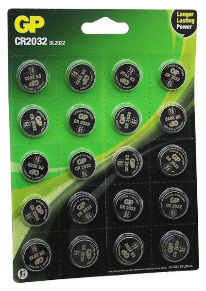 CR2032 2032 Boy 3V Lityum Düğme Pil 20'li Kart (20 Adet Pil)