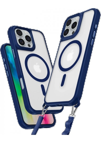 iPhone 16 Pro Max Kılıf Enka Magsafe Silikon Kılıf - Lacivert