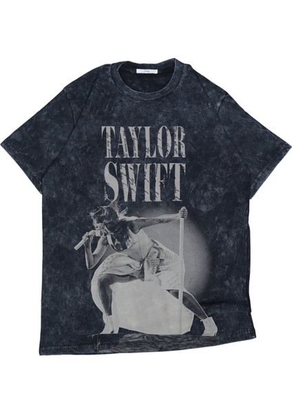 Unisex Vintage Taylor Swift Ense Baskılı Yıkamalı T-Shirt, Oversize Taylor Swift Temalı Tişört modelleri