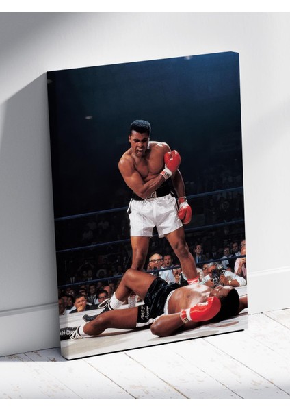 Muhammed Ali Kanvas Tablo Efsanevi Boks Maçı Knockout Anı fırsatları