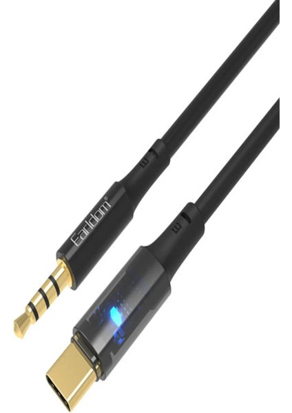 AUX53 1m Type-C To 3.5mm Dijital Aux Kablo - Siyah modelleri