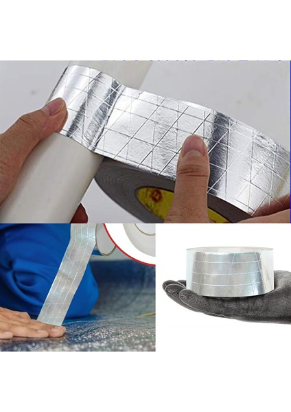 Fiberglas Lif Takviyeli Yapışkanlı Alüminyum Folyo Bant 96 mm x 25 Metre Yanmaz Yalıtım Bandı modelleri