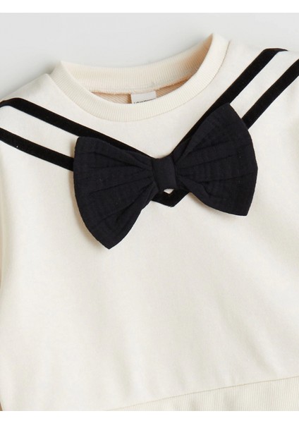 Lcw Kids Ekru Bisiklet Yaka Fiyonk Detaylı Kız Çocuk Elbise fiyatları