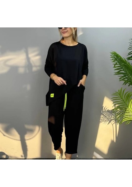 Mdb Kadın Iki Iplik Viskon Pamuk Kumaş Arma Detaylı Ikili Takım indirimleri