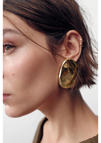 Gold Asimetrik Küpe modelleri