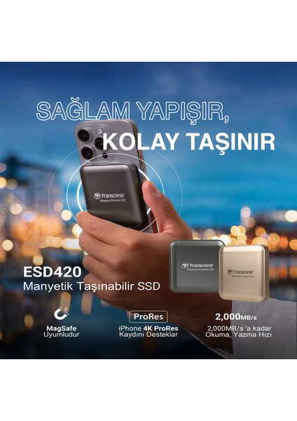 Usb,type C, 20GBPS, 2000MB/S Magsafe Taşınabilir Harici SSD fiyatları
