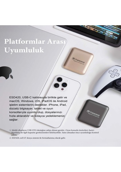 Usb,type C, 20GBPS, 2000MB/S Magsafe Taşınabilir Harici SSD