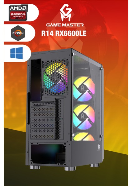 R14 RX6600LE R5 5500 Cpu 16GB Ddr4 3200 Mhz Ram 512GB M.2 SSD 8gb RX6600LE Gaming Pc Kasa modelleri