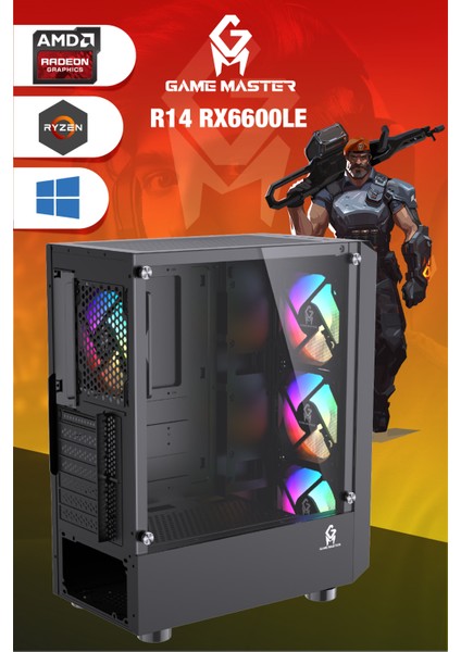 R14 RX6600LE R5 5500 Cpu 16GB Ddr4 3200 Mhz Ram 512GB M.2 SSD 8gb RX6600LE Gaming Pc Kasa indirimleri