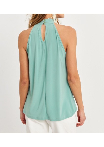 Kadın Halter Yaka Desenli Sandy Kumaş Bluz fiyatları