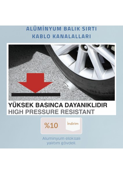50X16 Aluminyum Balık Sırtı Kablo Kanalı - Yapışkanbantlı modelleri