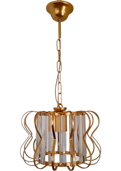 Antik Nehir Tekli Avize Gold – Altın Renkli, Kristal Tabut Taşlı, Modern modelleri