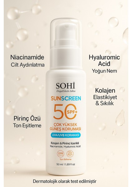 SPF 50+ Yüz ve Vücut Güneş Kremi | Pirinç Özü, Kolajen & Niacinamide & Hyaluronik Asit indirimleri