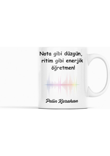Nota ve Ritim Tasarımlı Müzik Öğretmenine Isimli Öğretmenler Günü Hediye Kupa Bardak fiyatları