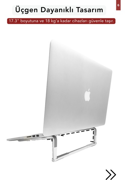Verimly Ultra Hafif Katlanır Tüm Modellerle Uyumlu Laptop Standı Macbook Notebook Bilgisayar Standı
