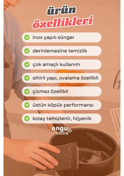 2 Adet Inox Bulaşık Süngeri Paslanmaz Telli Sihirli Bulaşık Süngeri Yağ ve Leke Çıkarıcı modelleri