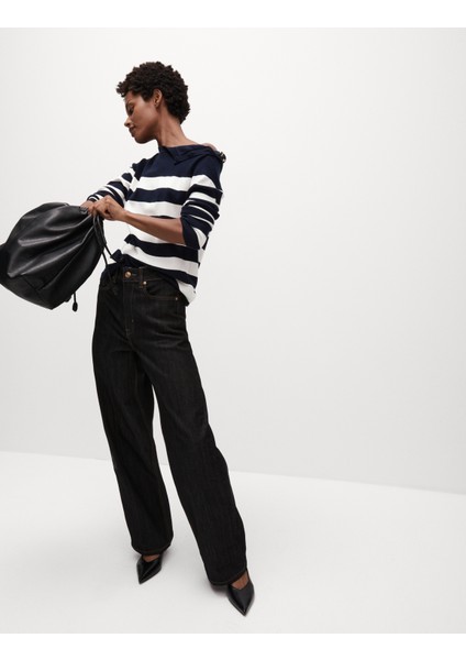 Yüksek Bel Wide Leg Jean Pantolon