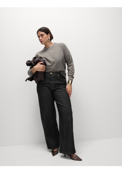 Yüksek Bel Wide Leg Jean Pantolon indirimleri