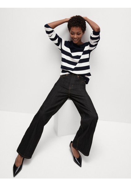 Yüksek Bel Wide Leg Jean Pantolon