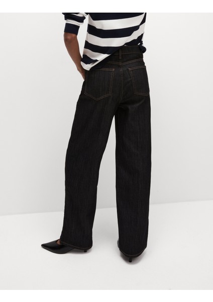 Yüksek Bel Wide Leg Jean Pantolon