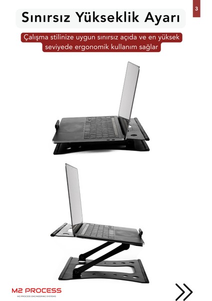 Unlımıted - Tüm Modellerle Uyumlu Sınırsız Kademeli Çelik Notebook Laptop Standı Yükseltici Altlık modelleri
