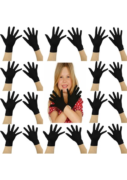 Siyah Renk Likralı 23 Nisan 29 Ekim 19 Mayıs Gösteri Bando Eldiveni 10 Çift ( 20 Adet ) (4915)