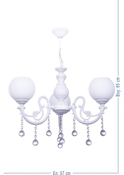 Zamak 3’lü Avize Beyaz – Klasik Taşlı Zarif Tasarım, Cam Başlıklı Modern Şıklık fiyatları