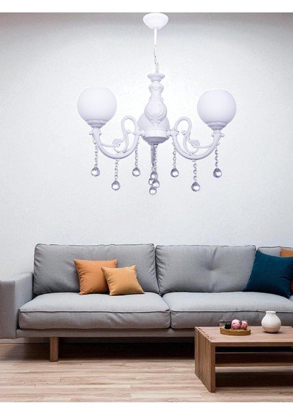 Zamak 3’lü Avize Beyaz – Klasik Taşlı Zarif Tasarım, Cam Başlıklı Modern Şıklık modelleri