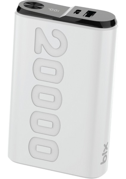 TPB24 20000MAH Pd 20W Usb-C ve Usb-A Qc 3.0 Çift Portlu 22.5W Süper Hızlı Şarj Destekli ve Dijital Ekranlı Mini Powerbank Beyaz