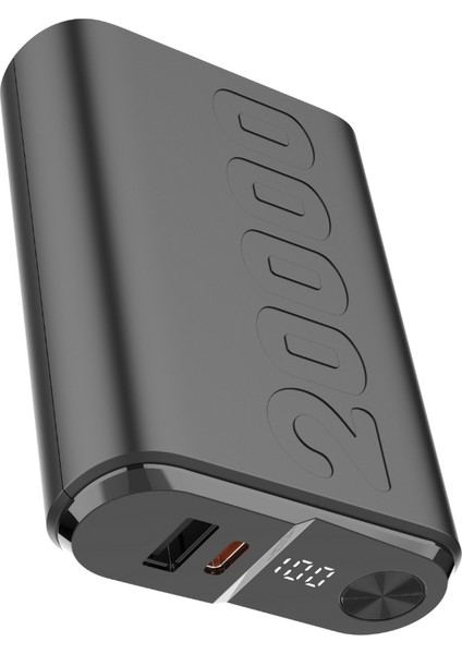 TPB24 20000MAH Pd 20W Usb-C ve Usb-A Qc 3.0 Çift Portlu 22.5W Süper Hızlı Şarj Destekli ve Dijital Ekranlı Mini Powerbank Siyah fırsatları