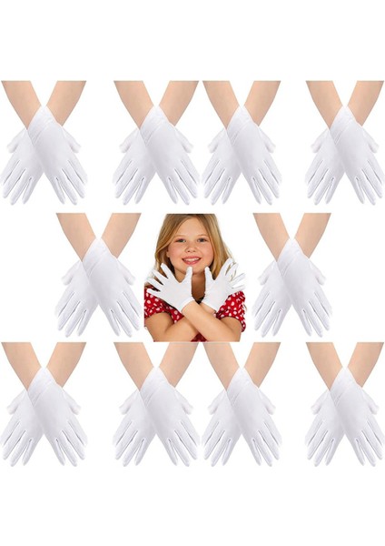 Beyaz Renk Likralı 23 Nisan 29 Ekim 19 Mayıs Gösteri Bando Eldiveni 10 Çift ( 20 Adet ) (4915)