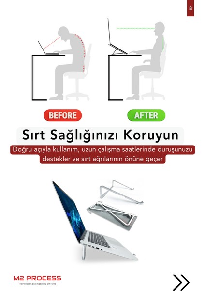 Verimly Ultra Hafif Katlanır Tüm Modellerle Uyumlu Laptop Standı Macbook Notebook Bilgisayar Standı